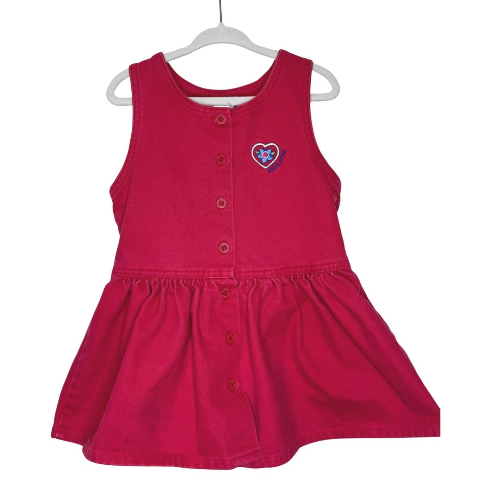 Vintage OshKosh Pink Denim Jumper Dress‎ 2T